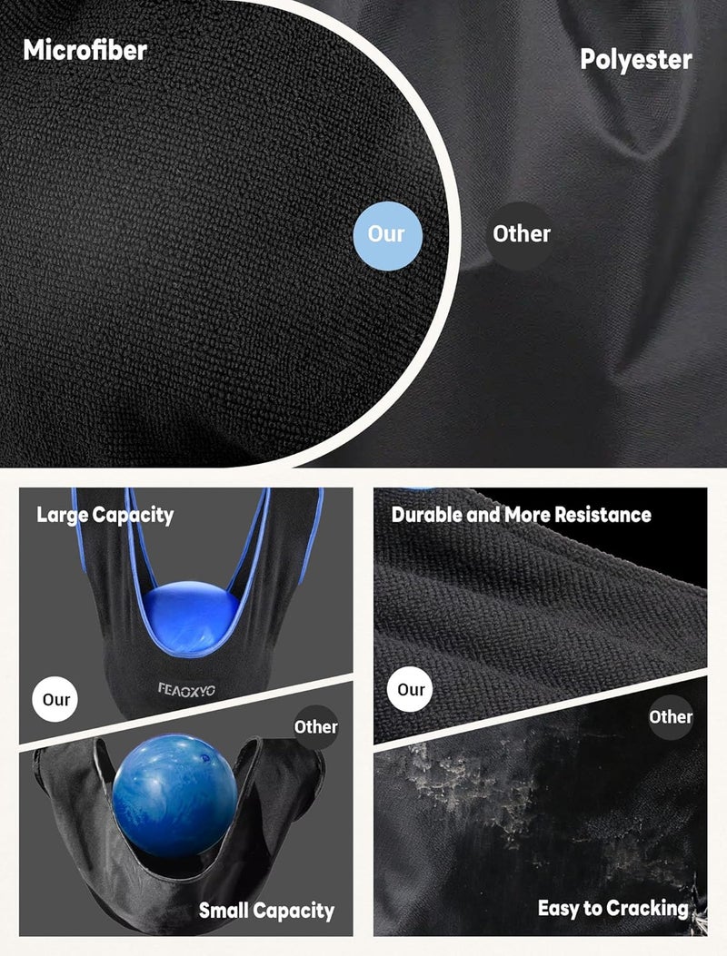 FEAOXYO Bowling Ball Polisher Bag, Thickened Microfiber Bowling Seesaw Towel for Bowlers, Large Washable Ball Cleaner Bag, Bowling Shammy Seesaw - Image 3